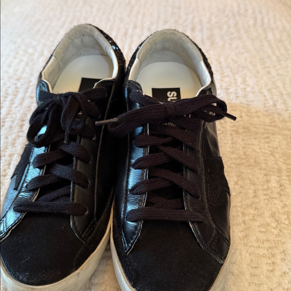 Golden Goose Black with black crystal sneakers worn maybe 3 times - Picture 2 of 6